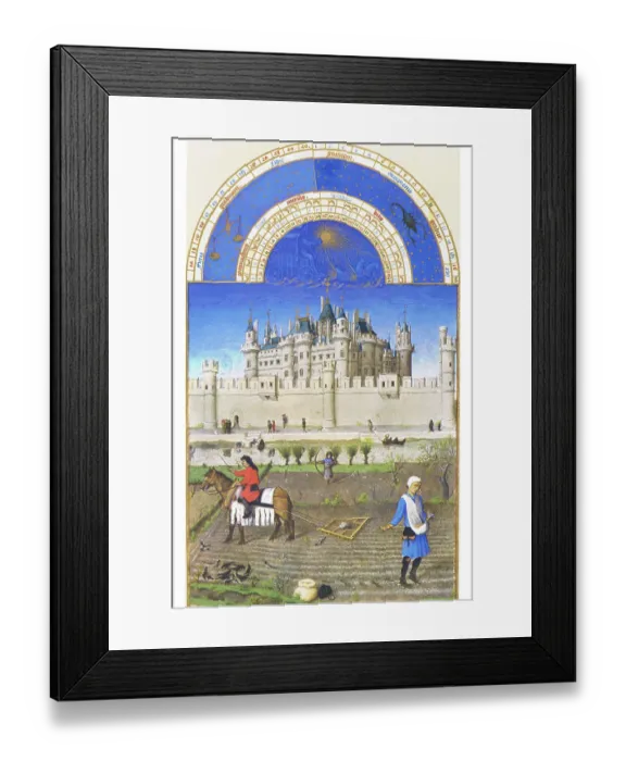 Framed Print : Le Tres riches heures du Duc de Berry - October Framed Print : Le Tres riches heures du Duc de Berry - October