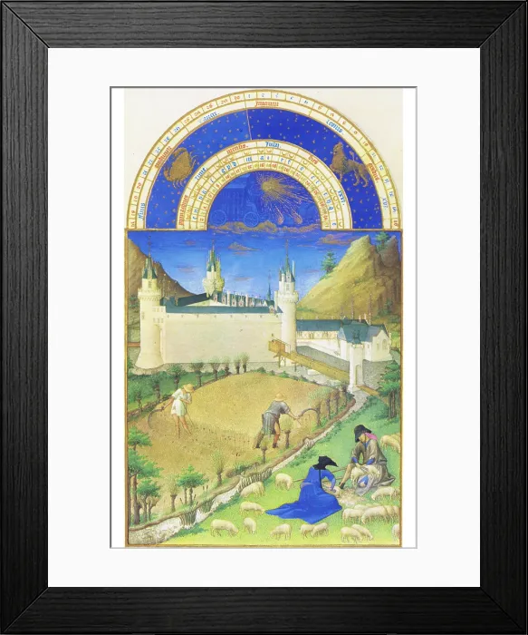 Framed Print : Le Tres riches heures du Duc de Berry - July Framed Print : Le Tres riches heures du Duc de Berry - July