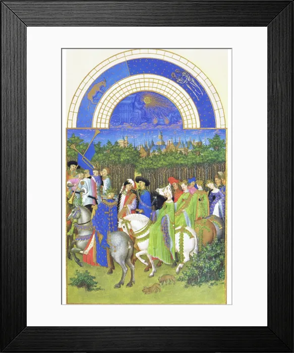 Framed Print : Le Tres riches heures du Duc de Berry - May Framed Print : Le Tres riches heures du Duc de Berry - May