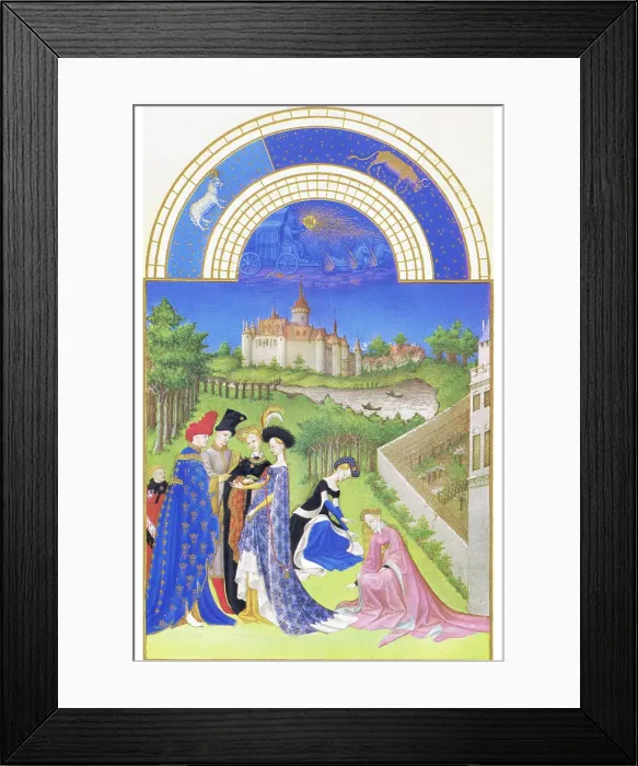 Framed Print : Le Tres riches heures du Duc de Berry - April Framed Print : Le Tres riches heures du Duc de Berry - April