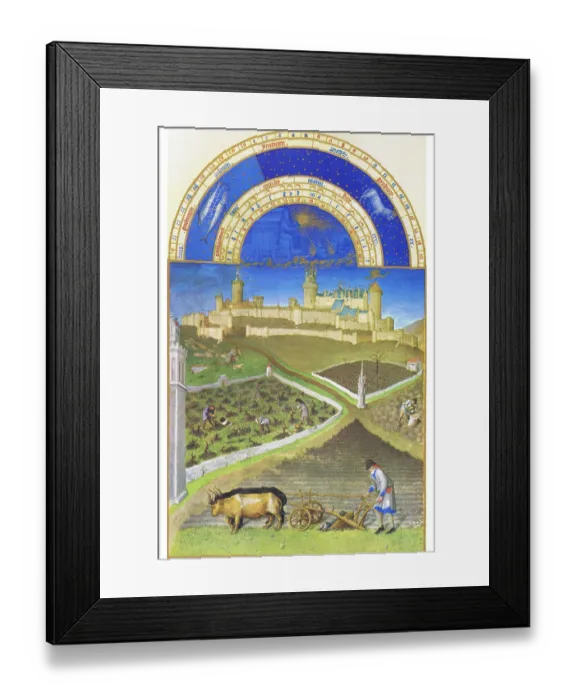 Framed Print : Le Tres riches heures du Duc de Berry - March Framed Print : Le Tres riches heures du Duc de Berry - March