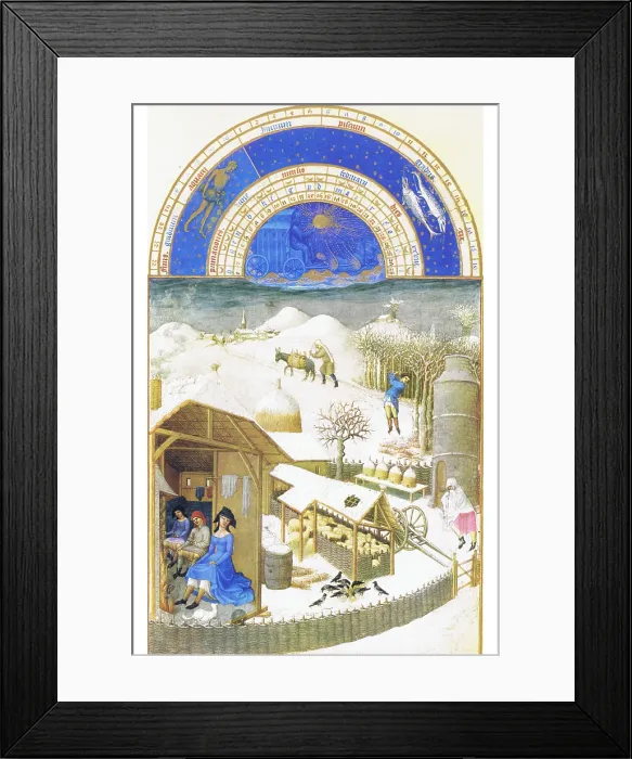 Framed Print : Le Tres riches heures du Duc de Berry - February Framed Print : Le Tres riches heures du Duc de Berry - February