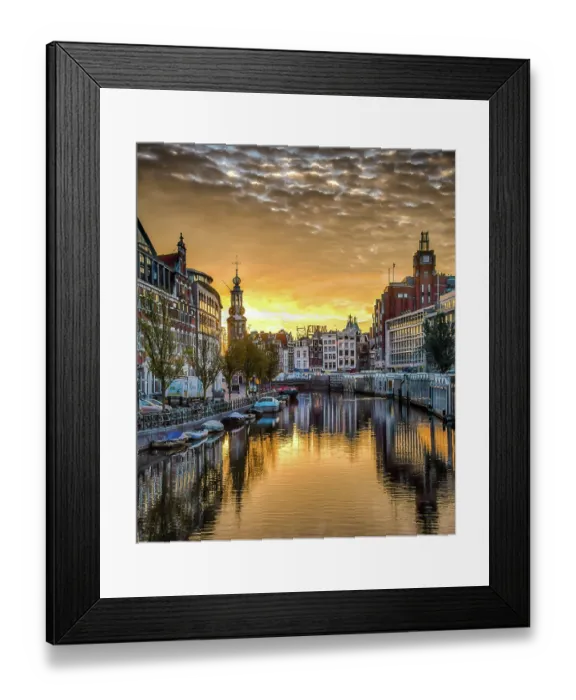 Framed Print : Sunrise in Amsterdam Framed Print : Sunrise in Amsterdam