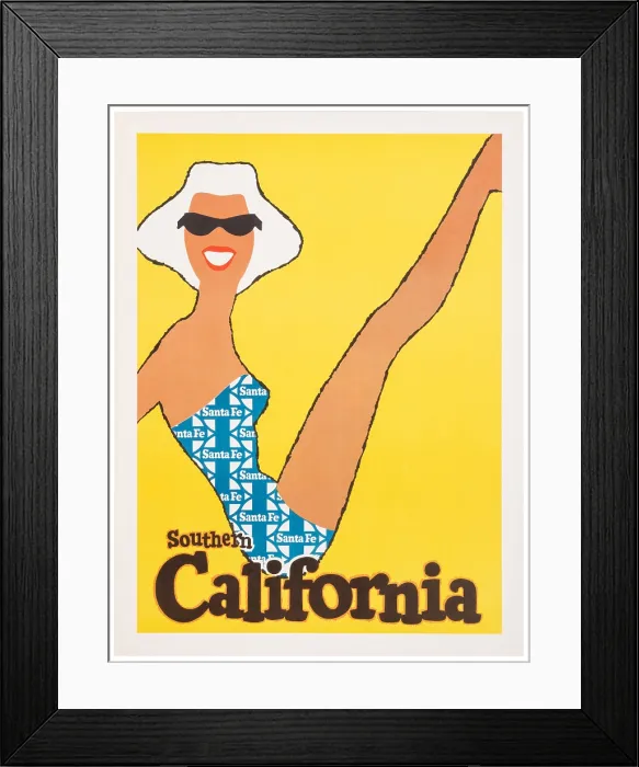 Framed Print : Southern California Travel Poster Framed Print : Southern California Travel Poster
