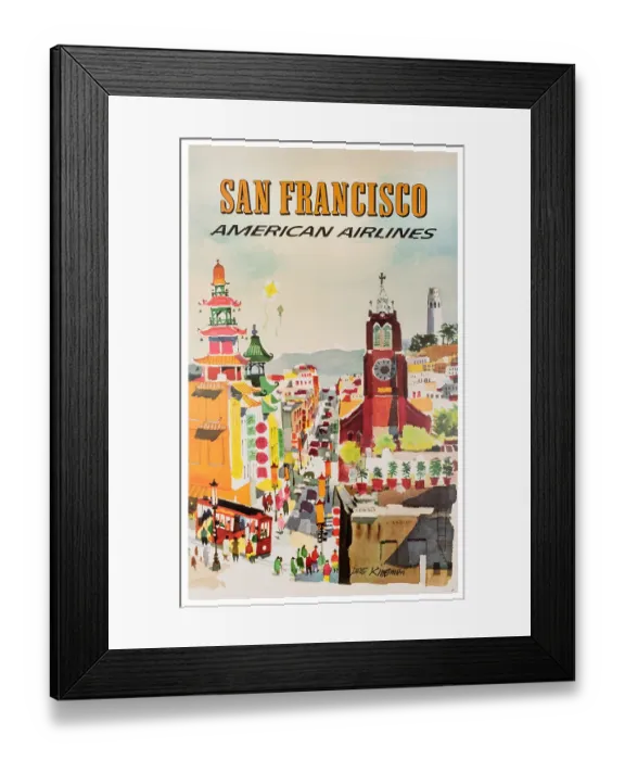 Framed Print : AA San Francisco Street Poster Framed Print : AA San Francisco Street Poster