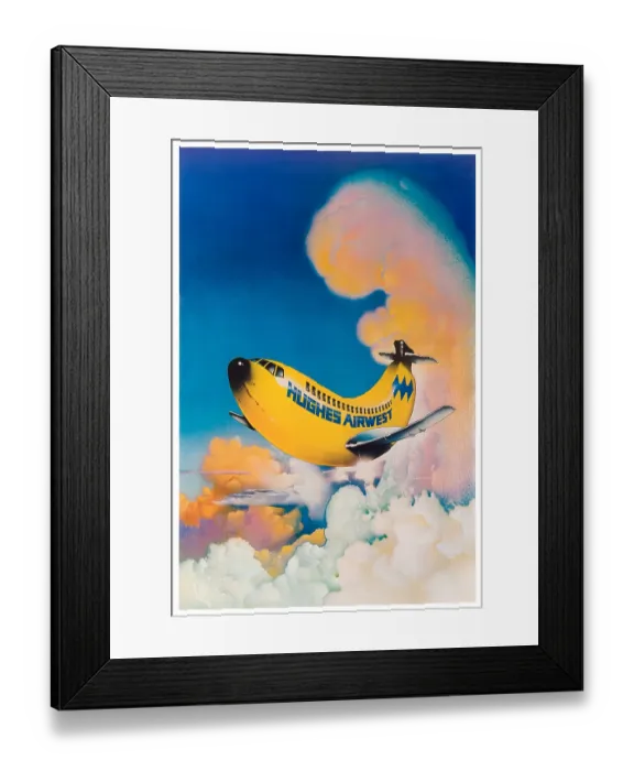 Framed Print : Hughes Banana Jet Poster Framed Print : Hughes Banana Jet Poster