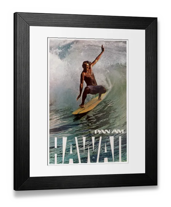 Framed Print : Pan Am Hawaiian Surfer Poster Framed Print : Pan Am Hawaiian Surfer Poster