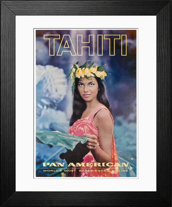 Framed Print : Pan Am Tahitian Girl Poster Framed Print : Pan Am Tahitian Girl Poster