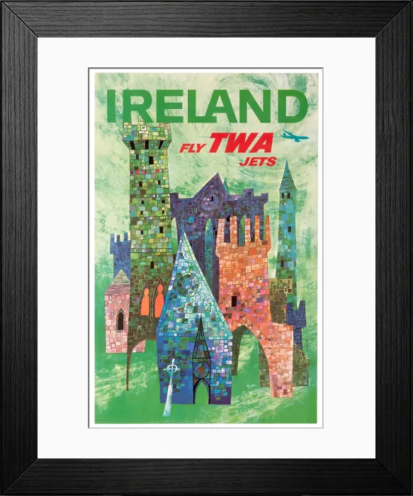 Framed Print : Fly TWA Jets Ireland Poster Framed Print : Fly TWA Jets Ireland Poster