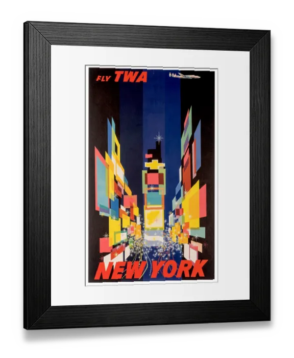 Framed Print : Fly TWA New York Nights Poster Framed Print : Fly TWA New York Nights Poster