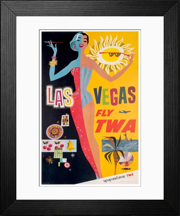 Framed Print : Fly TWA Las Vegas Poster Framed Print : Fly TWA Las Vegas Poster