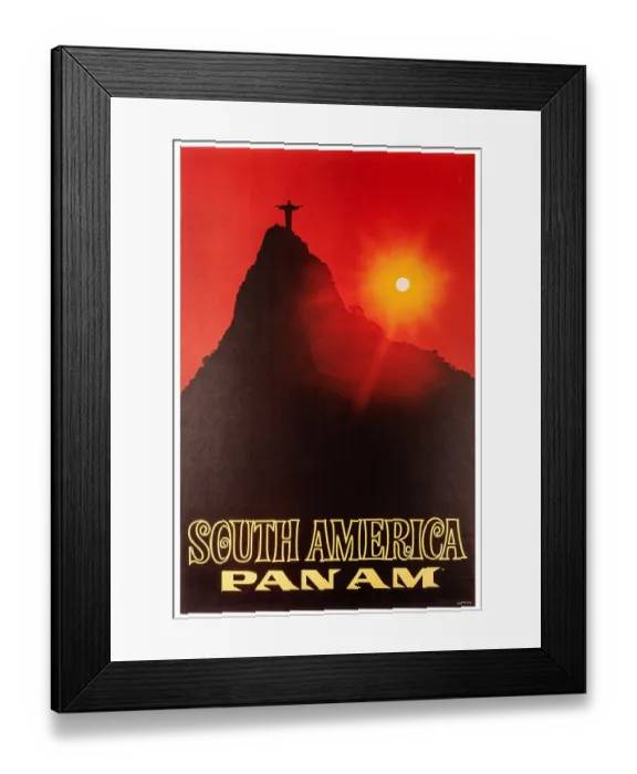 Framed Print : Pan Am South America Poster Framed Print : Pan Am South America Poster