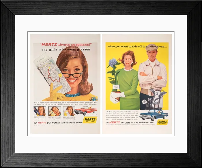 Framed Print : Hertz Rental Car Posters Framed Print : Hertz Rental Car Posters