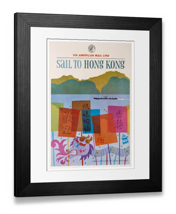 Framed Print : American Mail Line To Hong Kong