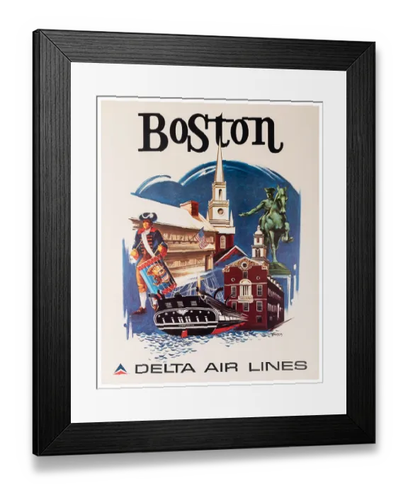 Framed Print : Delta Air Lines Boston Poster Framed Print : Delta Air Lines Boston Poster
