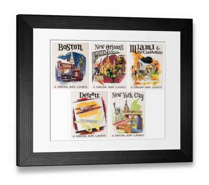 Framed Print : Delta East Coast Travel Posters Framed Print : Delta East Coast Travel Posters
