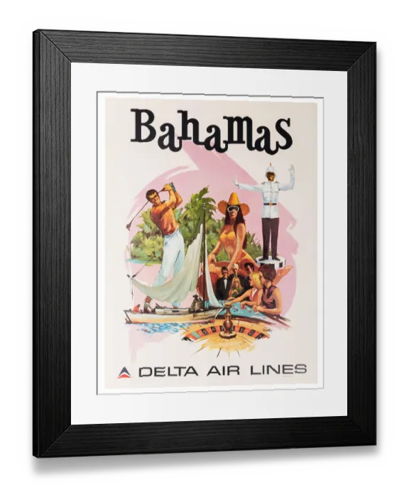 Framed Print : Delta Air Lines Bahamas Poster