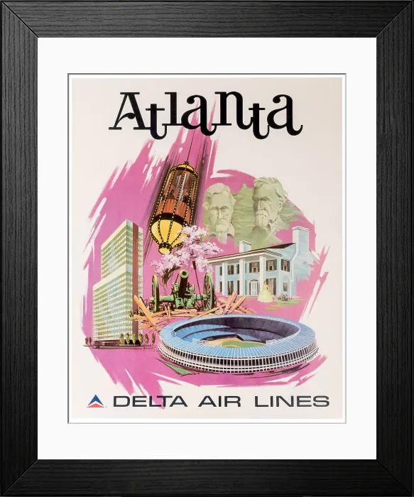 Framed Print : Delta Air Lines Atlanta Poster Framed Print : Delta Air Lines Atlanta Poster