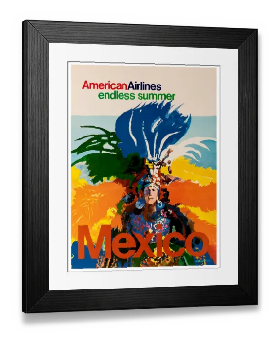 Framed Print : American Airlines Mexico Poster
