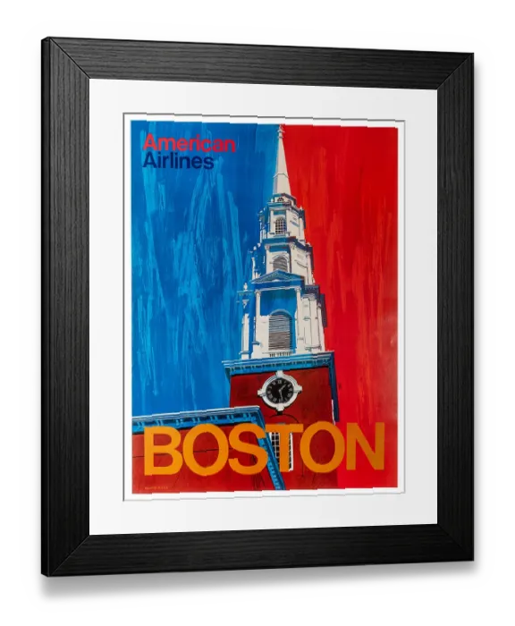 Framed Print : American Airlines Boston Poster