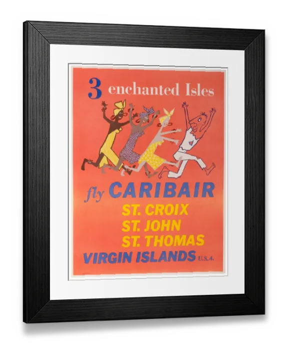 Framed Print : Fly Carib Air Poster