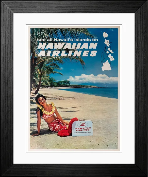Framed Print : Hawaiian Airlines Beach Beauty Framed Print : Hawaiian Airlines Beach Beauty