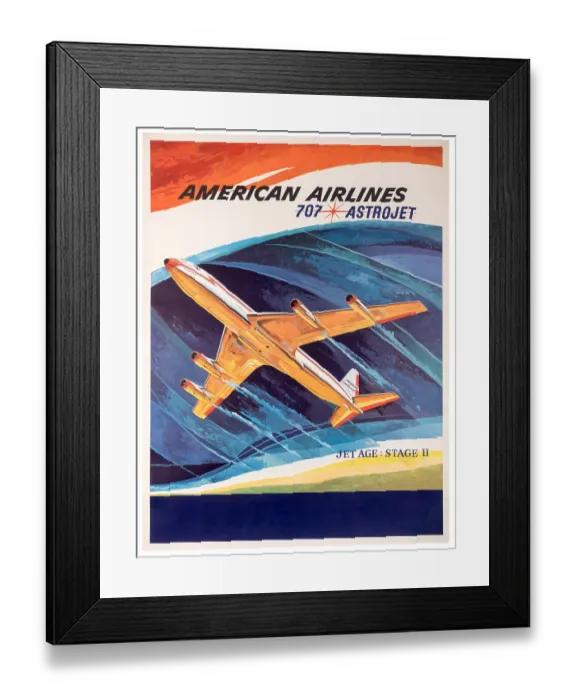 Framed Print : AA 707 Astrojet Poster Framed Print : AA 707 Astrojet Poster