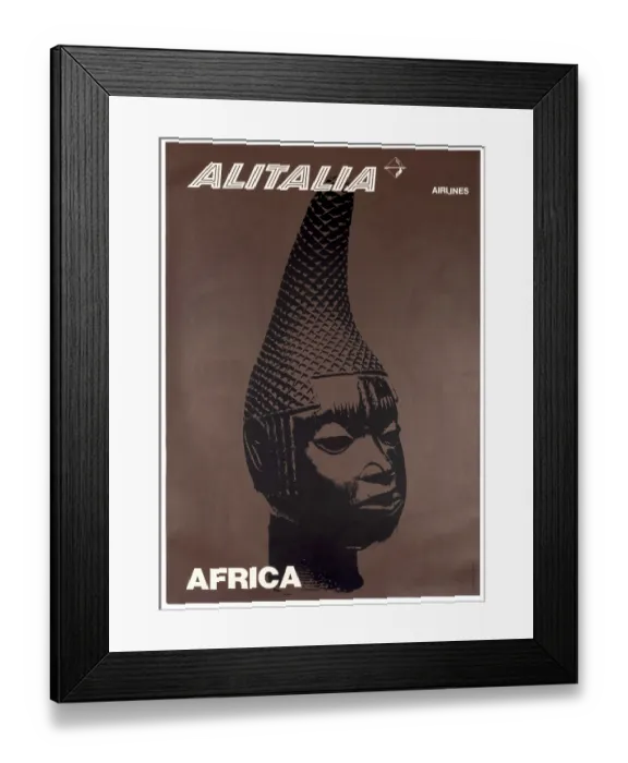 Framed Print : Alitalia Benin Bronze Poster Framed Print : Alitalia Benin Bronze Poster