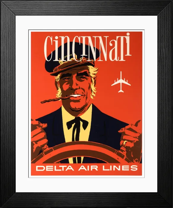 Framed Print : Delta Cincinnati Captain Poster Framed Print : Delta Cincinnati Captain Poster