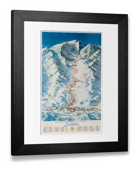 Framed Print : Stowe Resort Map Poster Framed Print : Stowe Resort Map Poster