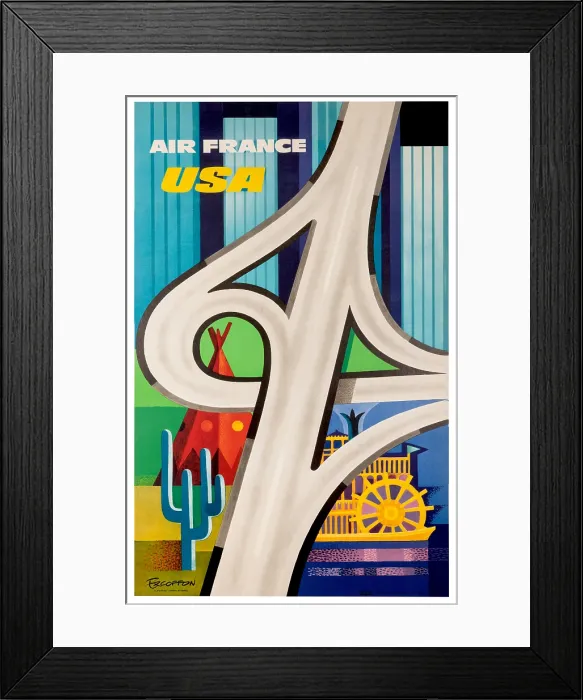 Framed Print : Air France USA Poster Framed Print : Air France USA Poster