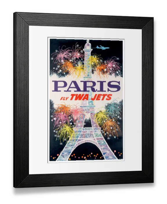 Framed Print : Fly TWA Jets Paris Poster Framed Print : Fly TWA Jets Paris Poster