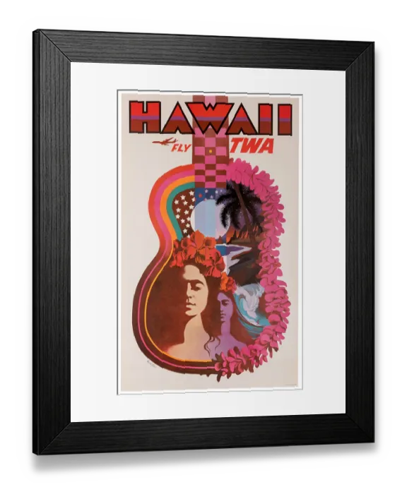 Framed Print : Fly TWA Hawaii Poster Framed Print : Fly TWA Hawaii Poster