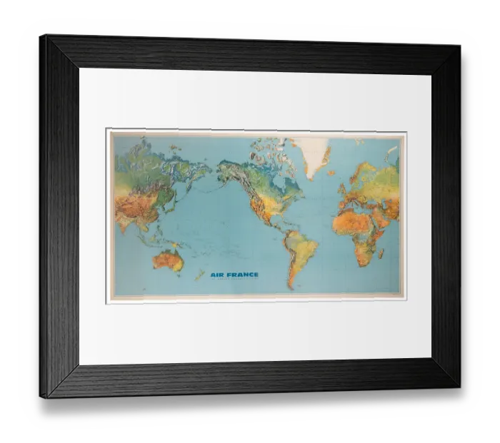 Framed Print : Air France Global Route Map Framed Print : Air France Global Route Map