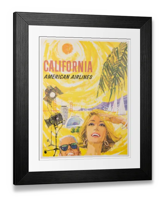 Framed Print : California Travel Poster