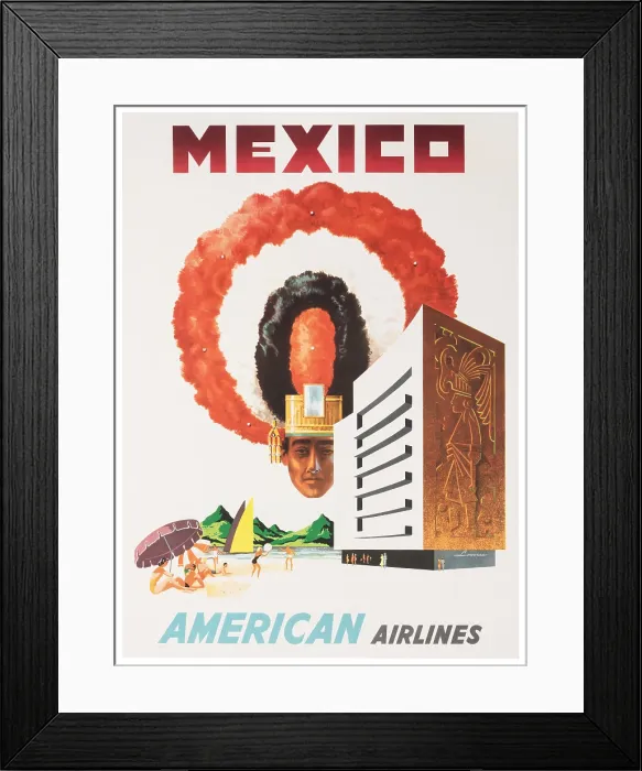 Framed Print : American Airlines Mexico Poster Framed Print : American Airlines Mexico Poster
