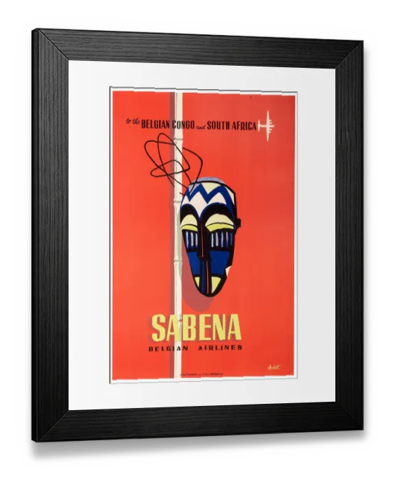 Framed Print : Sabena Belgian Airlines Poster Framed Print : Sabena Belgian Airlines Poster