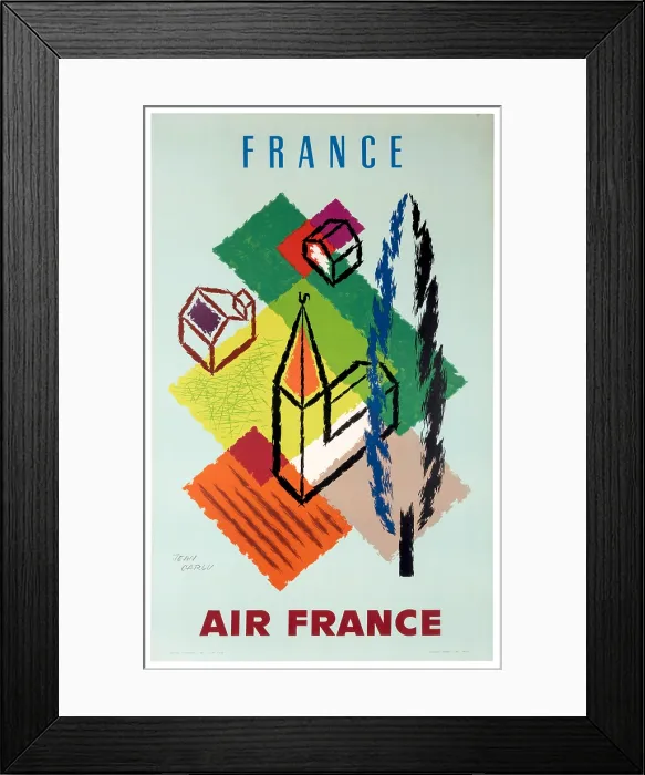 Framed Print : Air France Village Poster