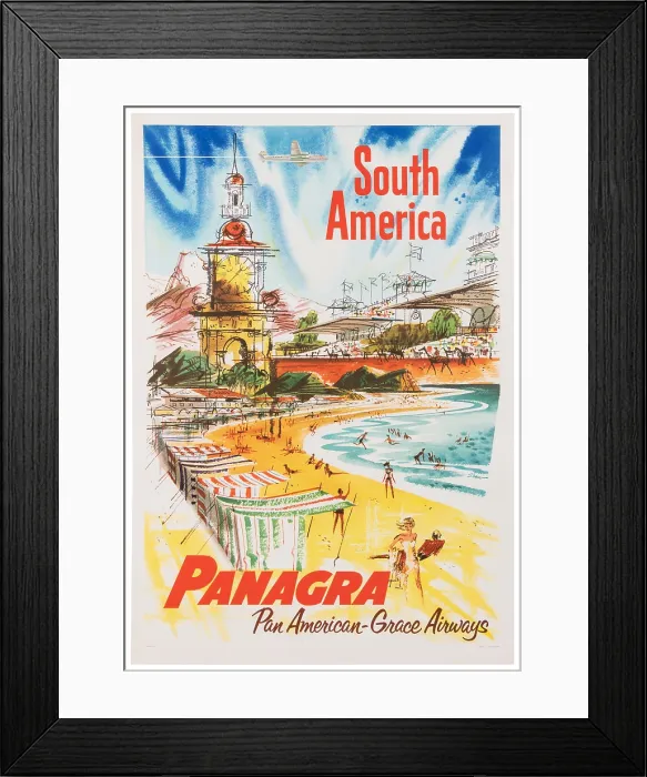 Framed Print : Panagra South America Poster Framed Print : Panagra South America Poster