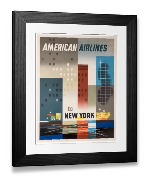 Framed Print : American Airlines NYC Poster Framed Print : American Airlines NYC Poster