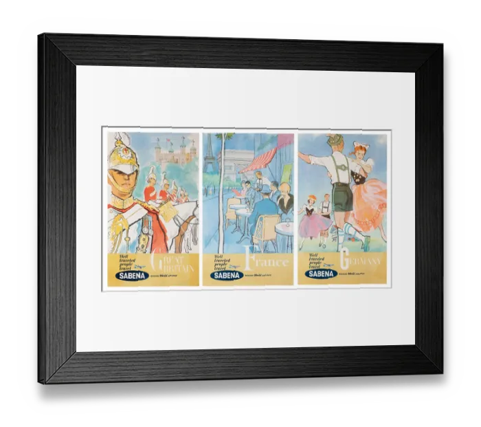 Framed Print : Sabena European Travel Posters Framed Print : Sabena European Travel Posters