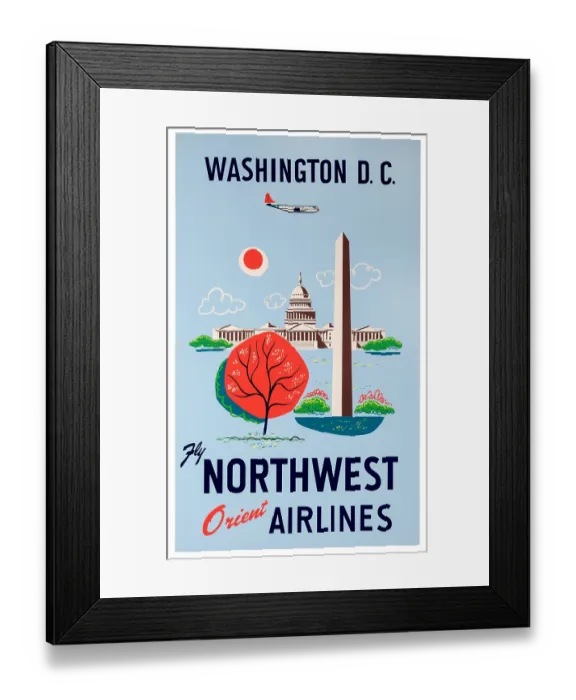 Framed Print : Northwest Air Washington Poster Framed Print : Northwest Air Washington Poster