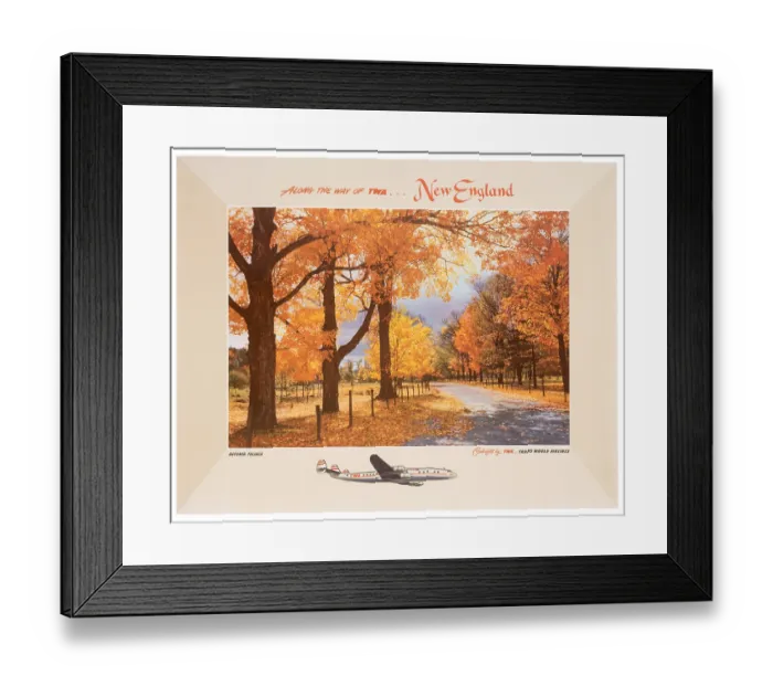 Framed Print : TWA New England Fall Poster Framed Print : TWA New England Fall Poster