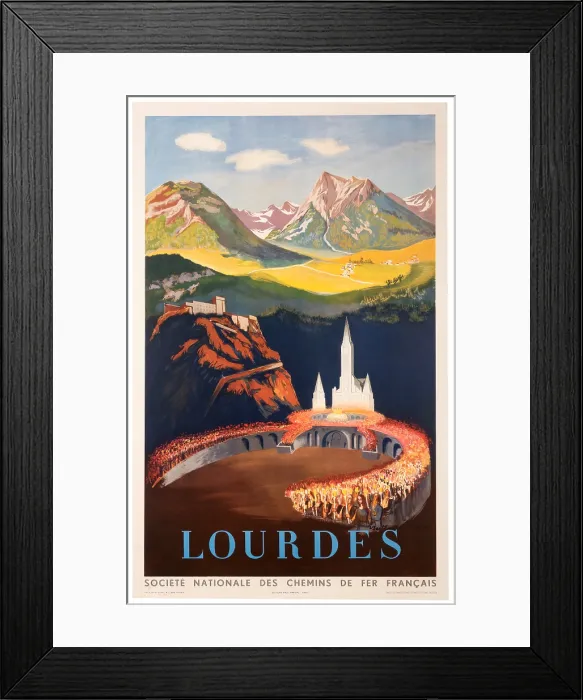 Framed Print : SNCF Lourdes Pilgrimage Poster Framed Print : SNCF Lourdes Pilgrimage Poster