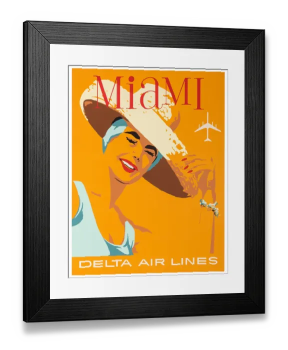 Framed Print : Delta Miami Woman Poster Framed Print : Delta Miami Woman Poster