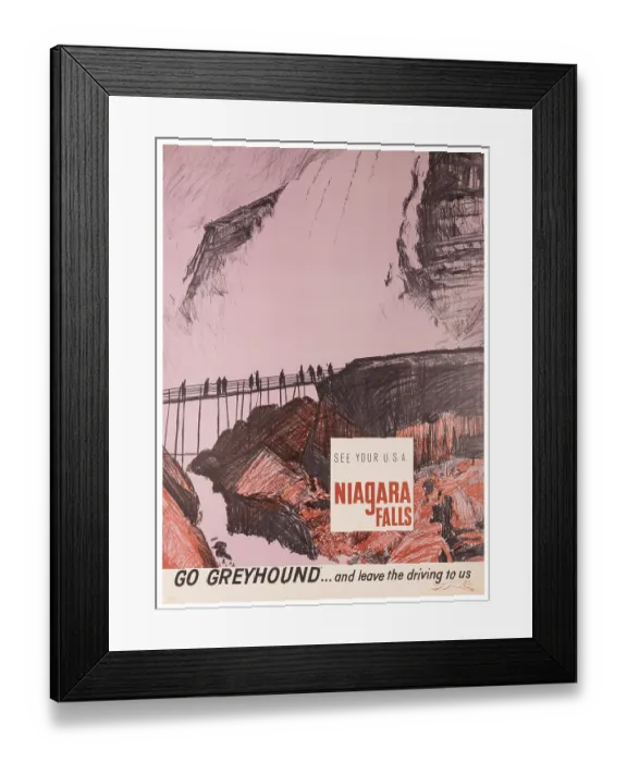 Framed Print : Go Greyhound To Niagara Falls Framed Print : Go Greyhound To Niagara Falls