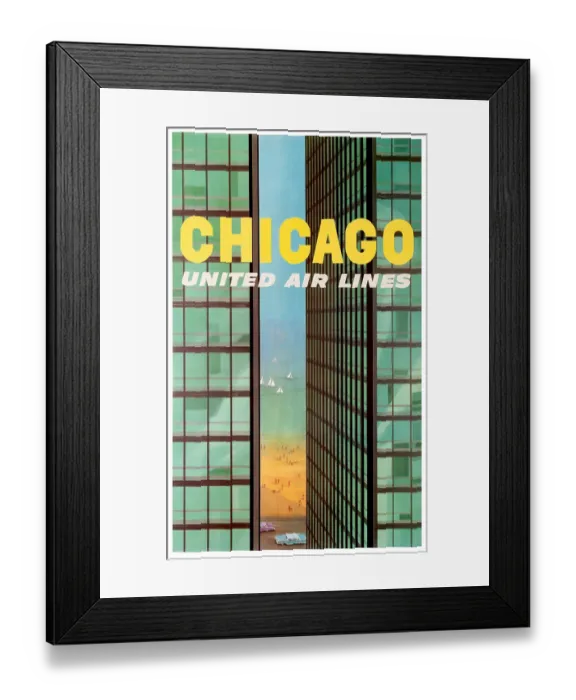 Framed Print : United Chicago Travel Poster Framed Print : United Chicago Travel Poster