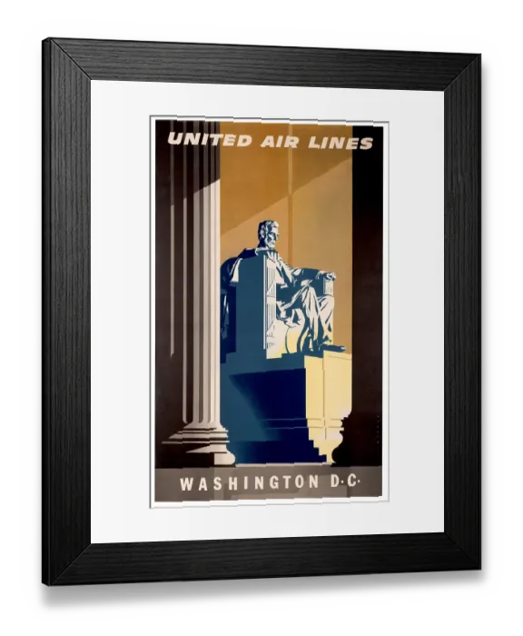 Framed Print : Lincoln Memorial Travel Poster