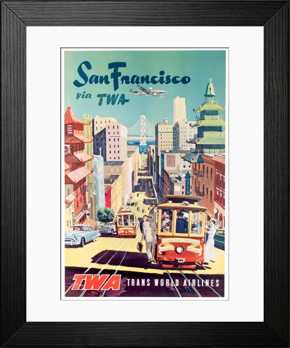 Framed Print : TWA San Francisco Poster Framed Print : TWA San Francisco Poster