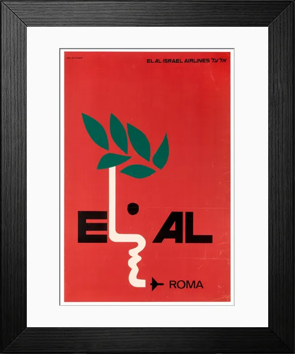 Framed Print : El Al To Rome Travel Poster Framed Print : El Al To Rome Travel Poster